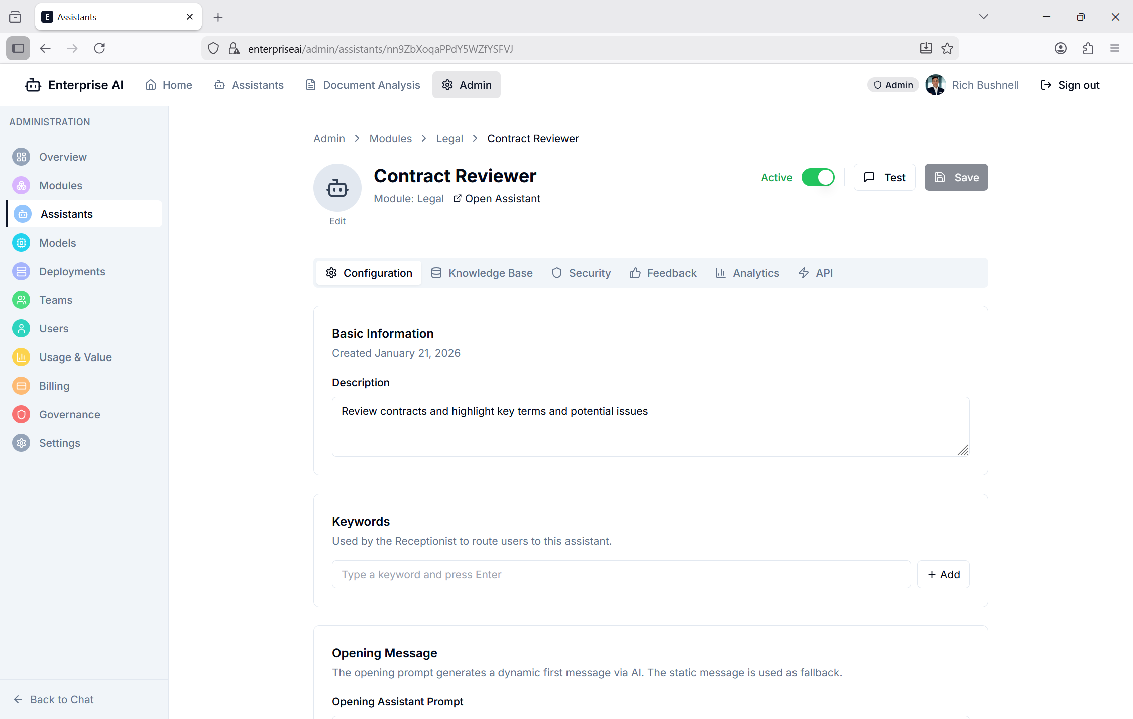 Admin Configuration screenshot