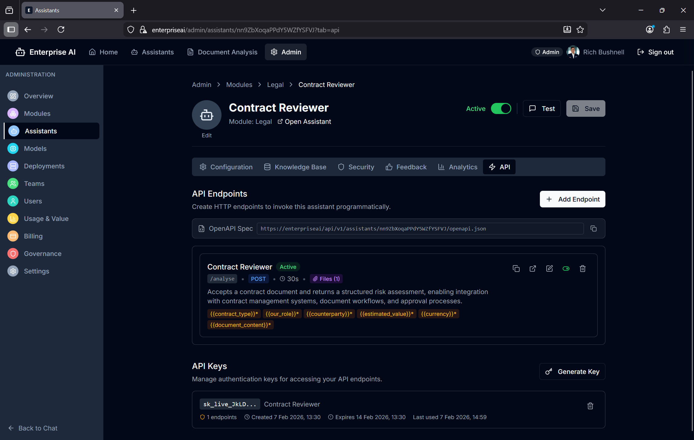 API Endpoints screenshot