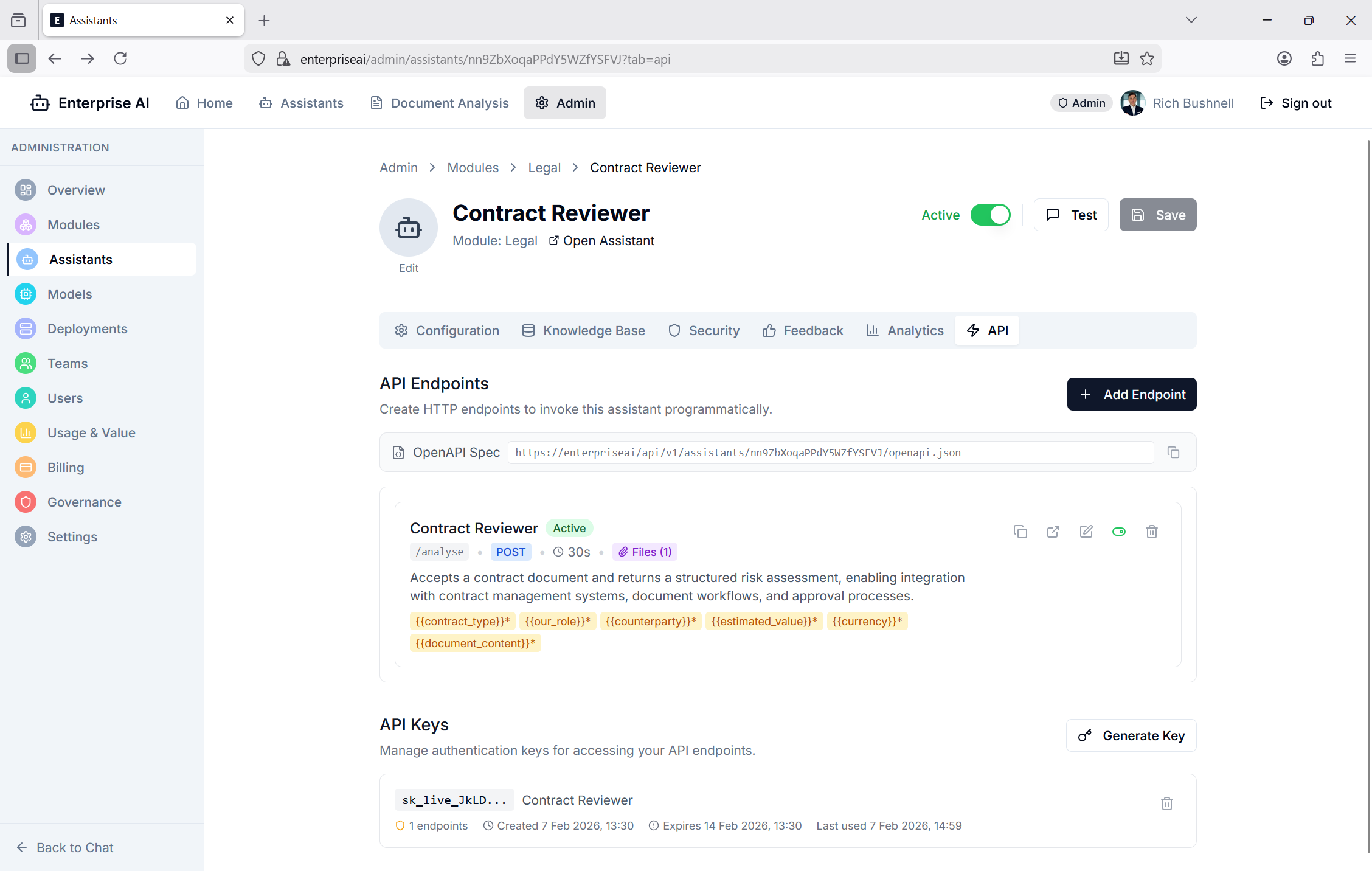 API Endpoints screenshot