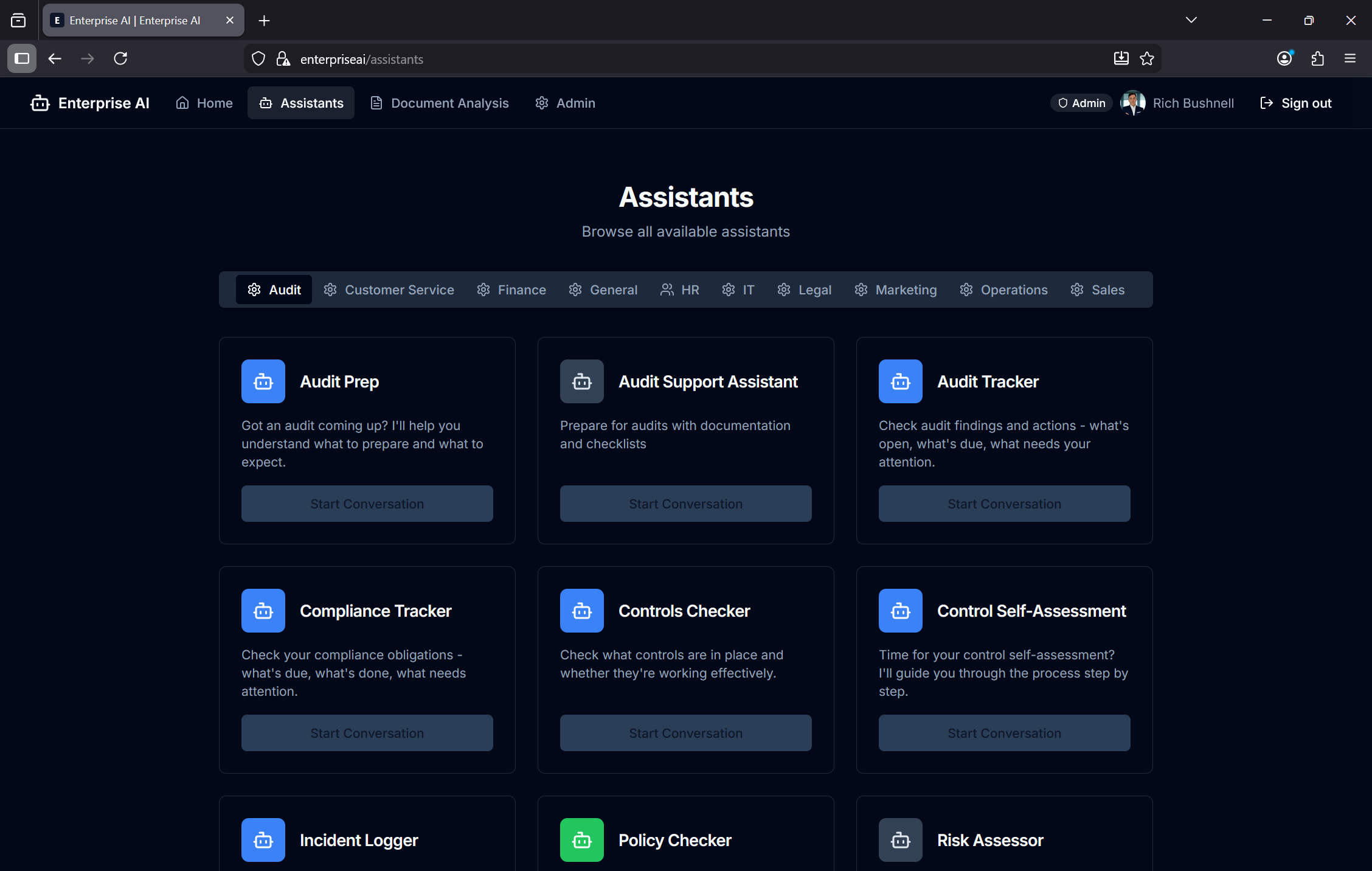 Governed Assistants screenshot