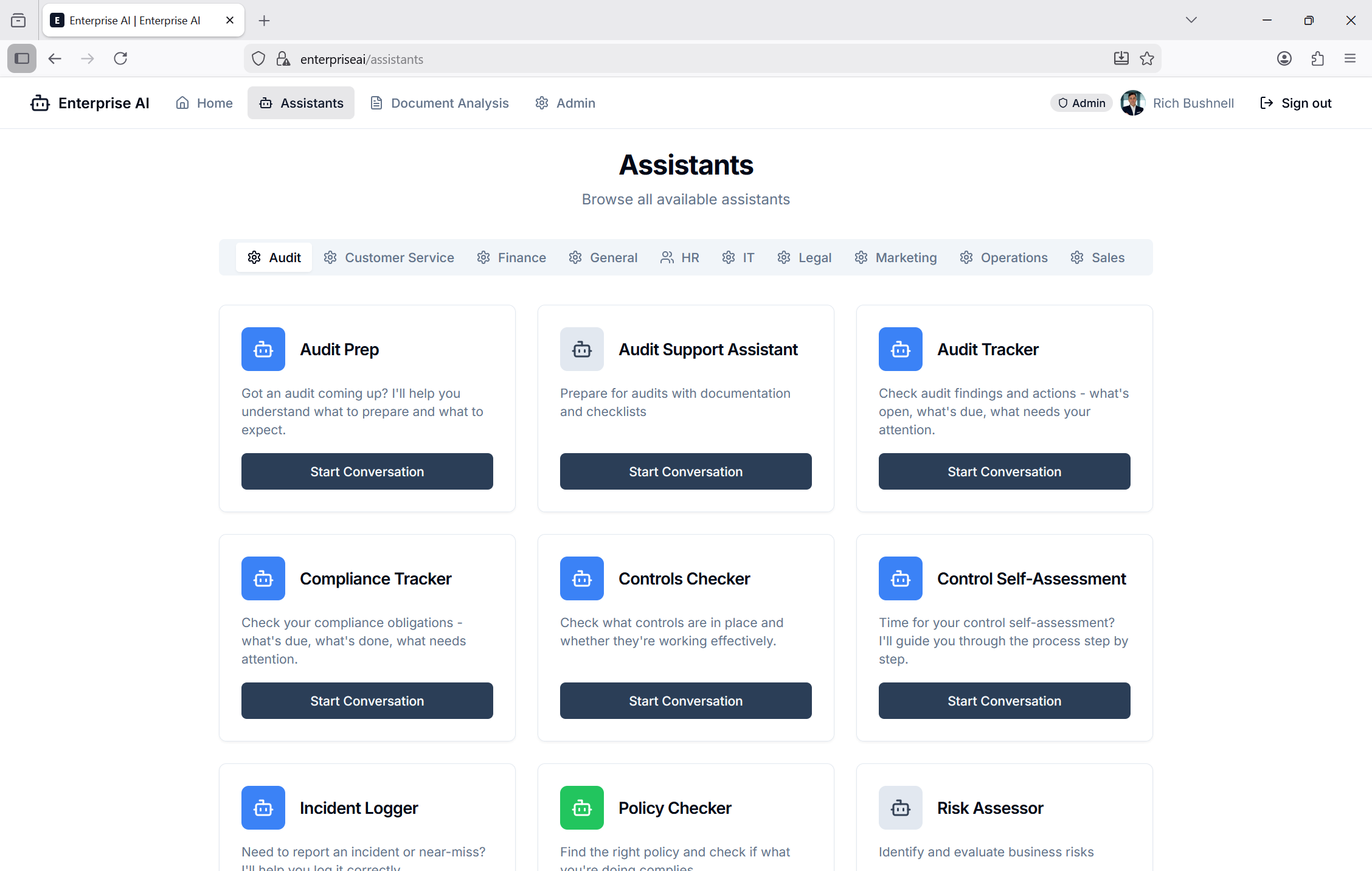 Governed Assistants screenshot